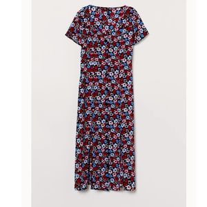 H&M floral button down midi dress with front slits